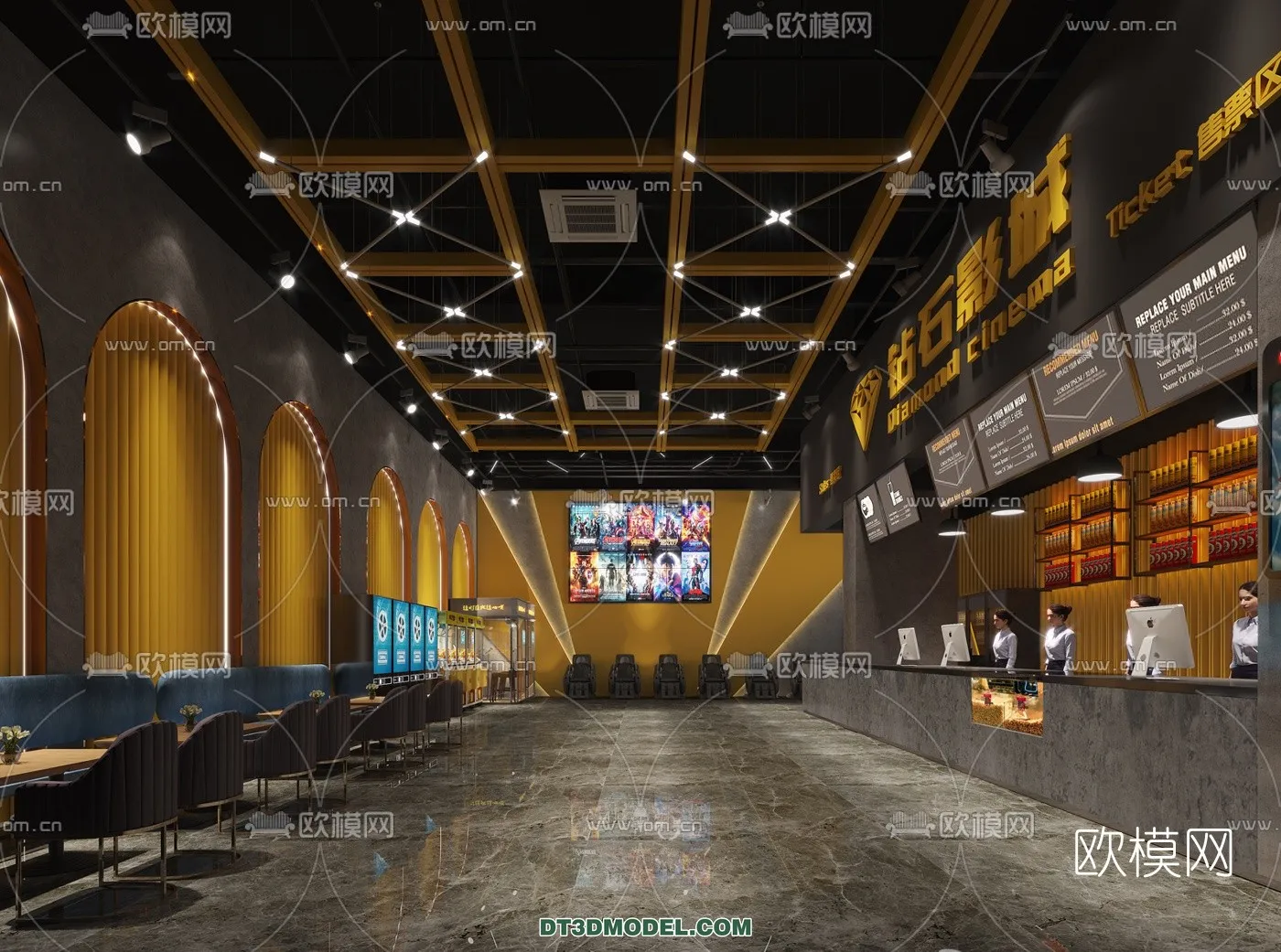 Cinema 3D Scenes - Movie Theater 3D Models - 004