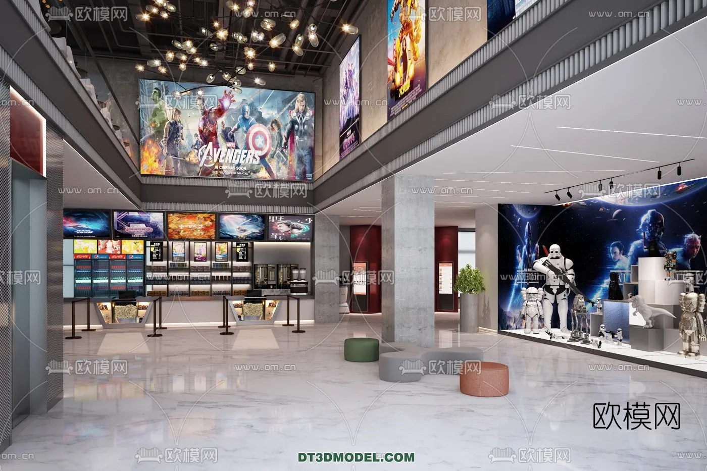 Cinema 3D Scenes - Movie Theater 3D Models - 006