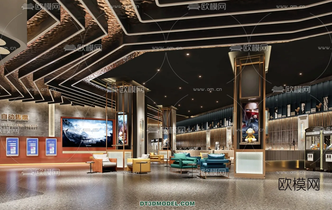 Cinema 3D Scenes - Movie Theater 3D Models - 008