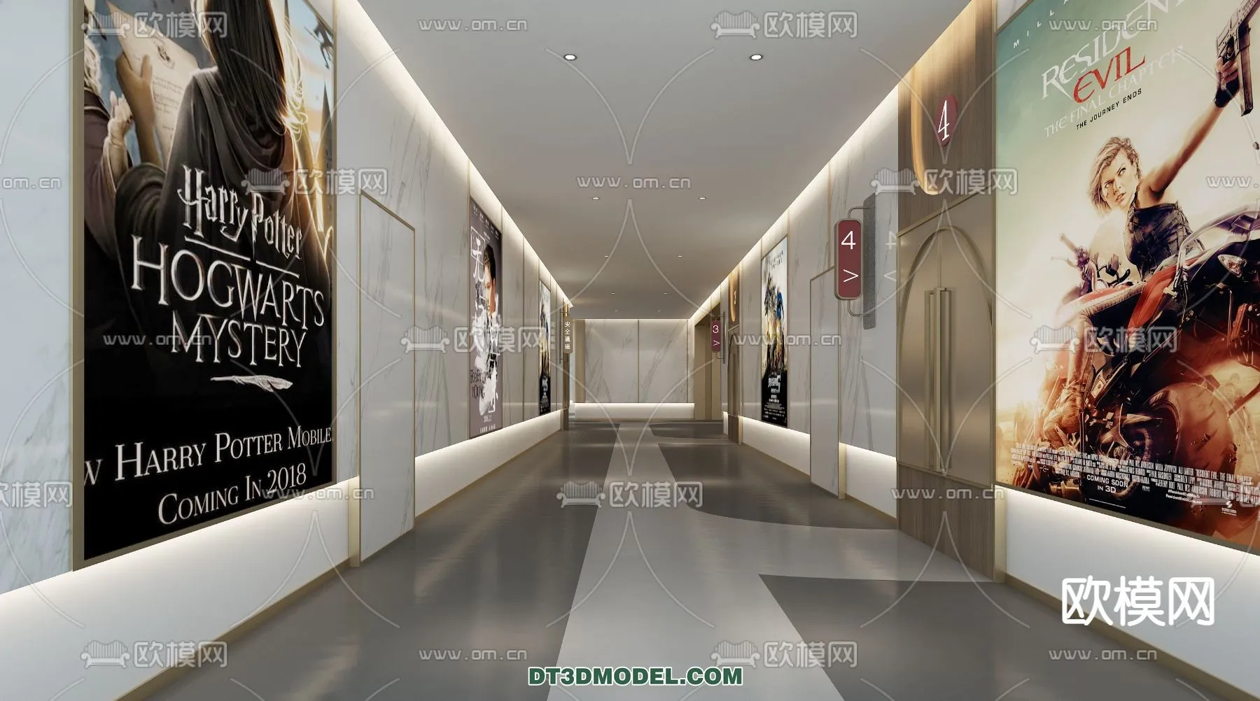 Cinema 3D Scenes - Movie Theater 3D Models - 059