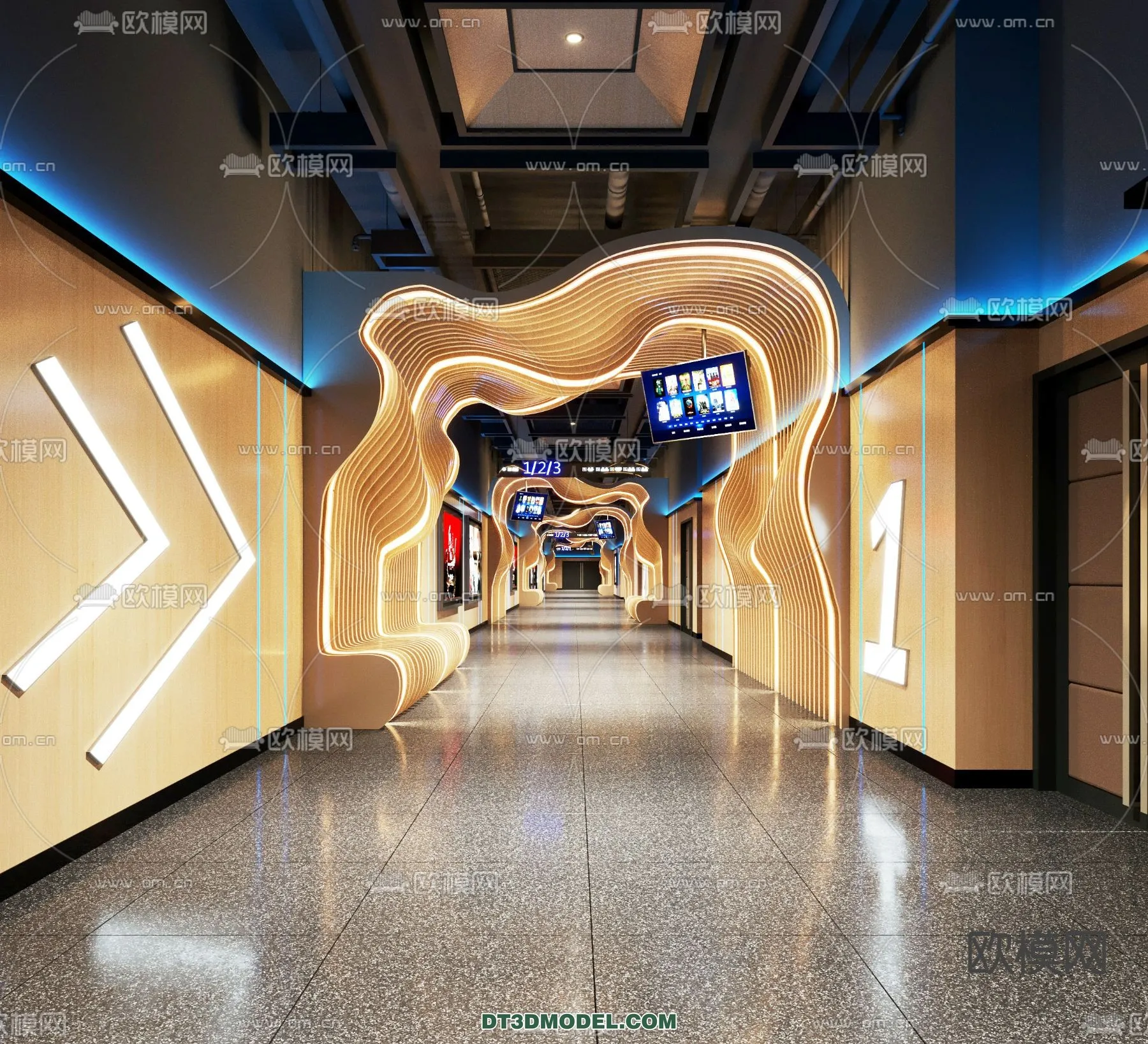 Cinema 3D Scenes - Movie Theater 3D Models - 065