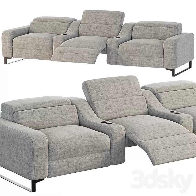 Cinema Lory Theater Sofa by Braccisofas 3D Model