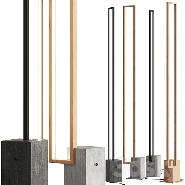 Cinier Mire LT & Mire LT Wood Floor Lamps 3DModel