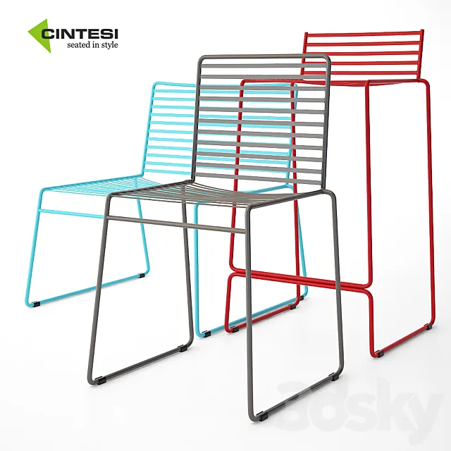 Cintesi Arizona Wire Chair Set 3D Model