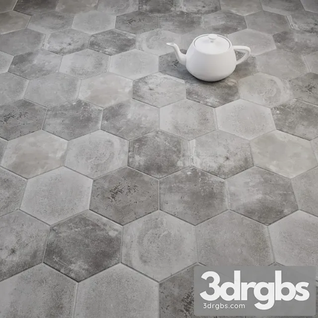 Cir Miami Esagona Dust Grey Ex Polvere Tile Set 3D Model Free