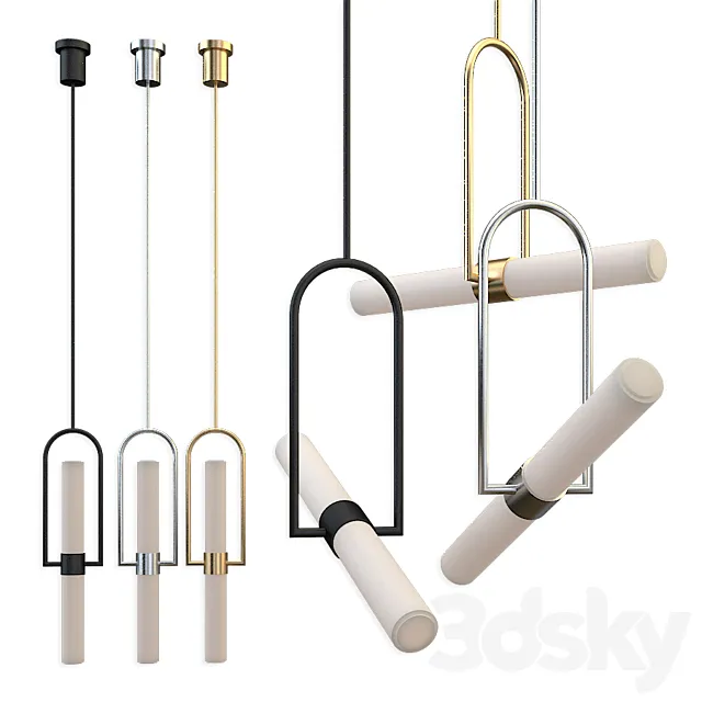 Circa Calumn Pendant set 3D Model