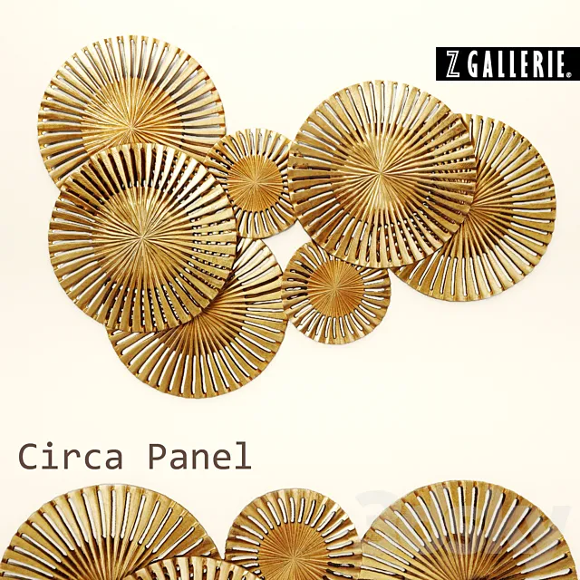Circa Panel. Z Gallerie. discs. circles. wall decor. mural. picture. panel. metallic. luxury. golden. art 3DModel