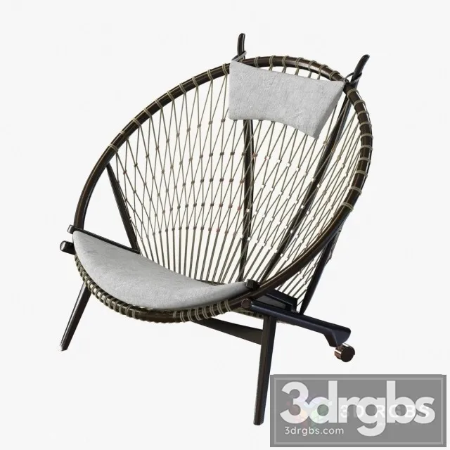 Circle Armchair Black 3D Model Free
