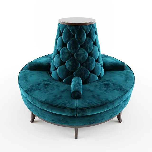 Circle Banquette Settee Lobby sofa 3D Model