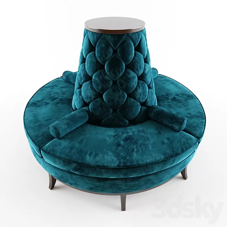 Circle Banquette Settee Lobby sofa 3D Model