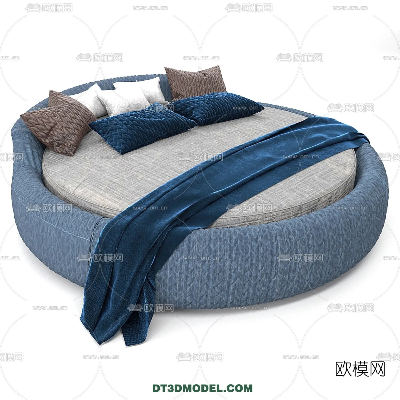 Circle Bed - Furniture 3D Models for Bedroom - 002