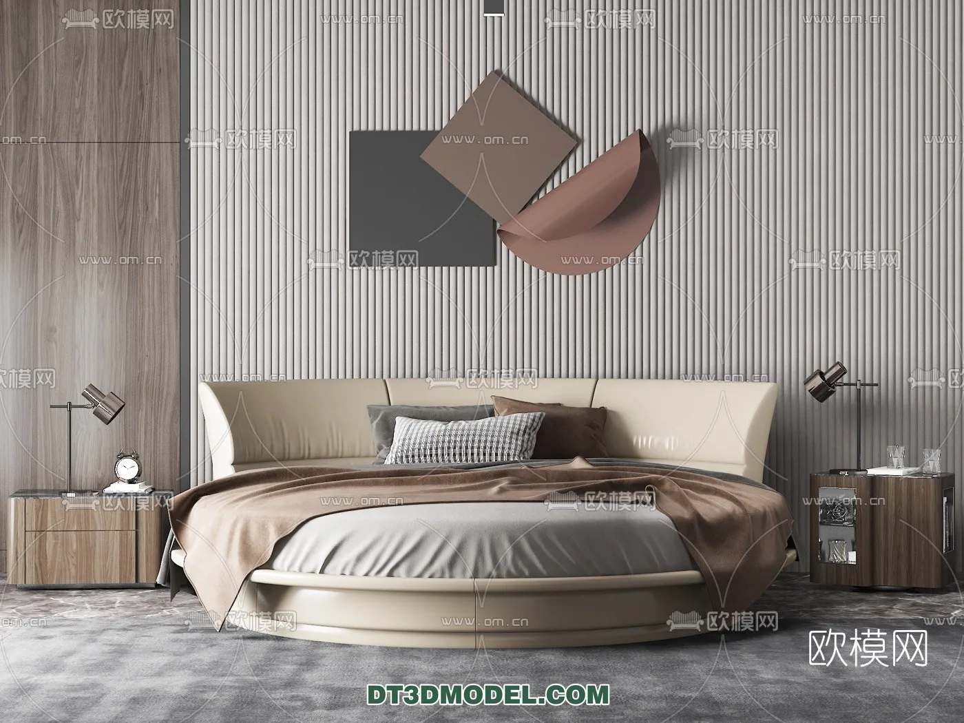 Circle Bed - Furniture 3D Models for Bedroom - 003