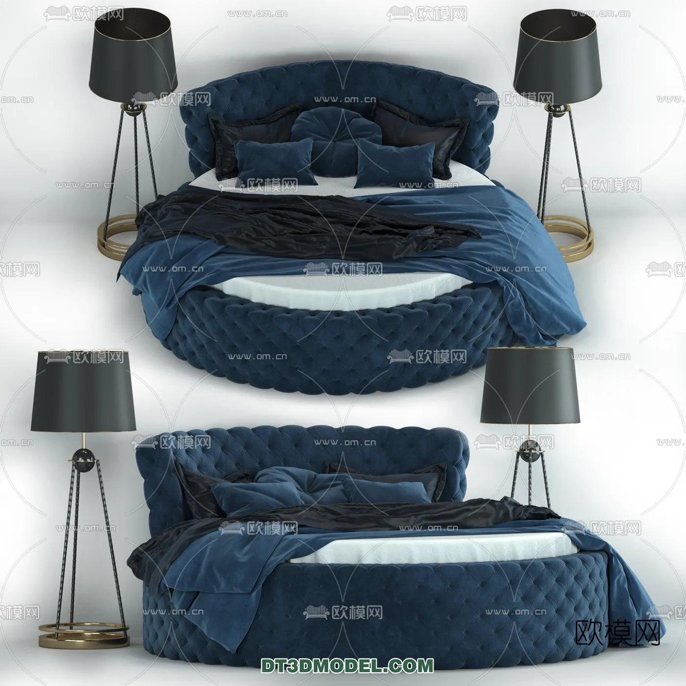 Circle Bed - Furniture 3D Models for Bedroom - 004