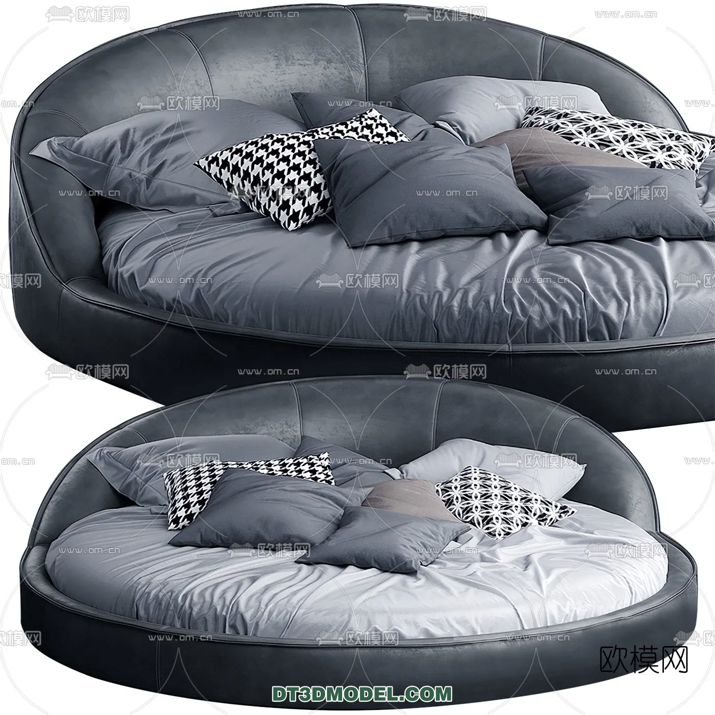 Circle Bed - Furniture 3D Models for Bedroom - 005