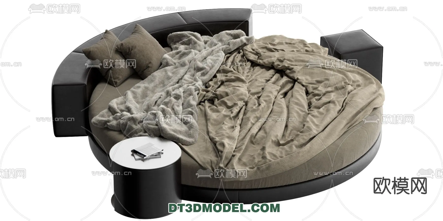 Circle Bed - Furniture 3D Models for Bedroom - 007