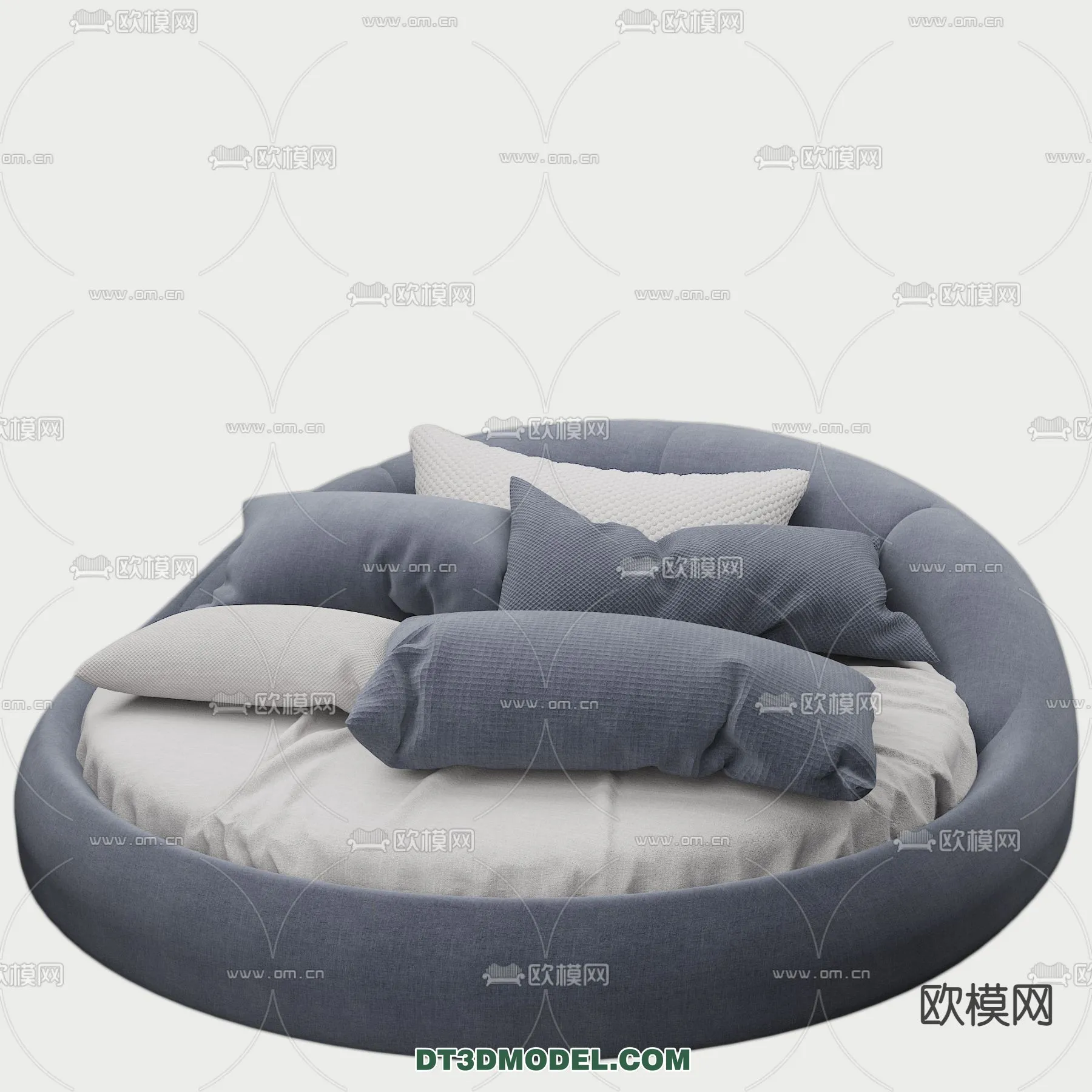 Circle Bed - Furniture 3D Models for Bedroom - 008