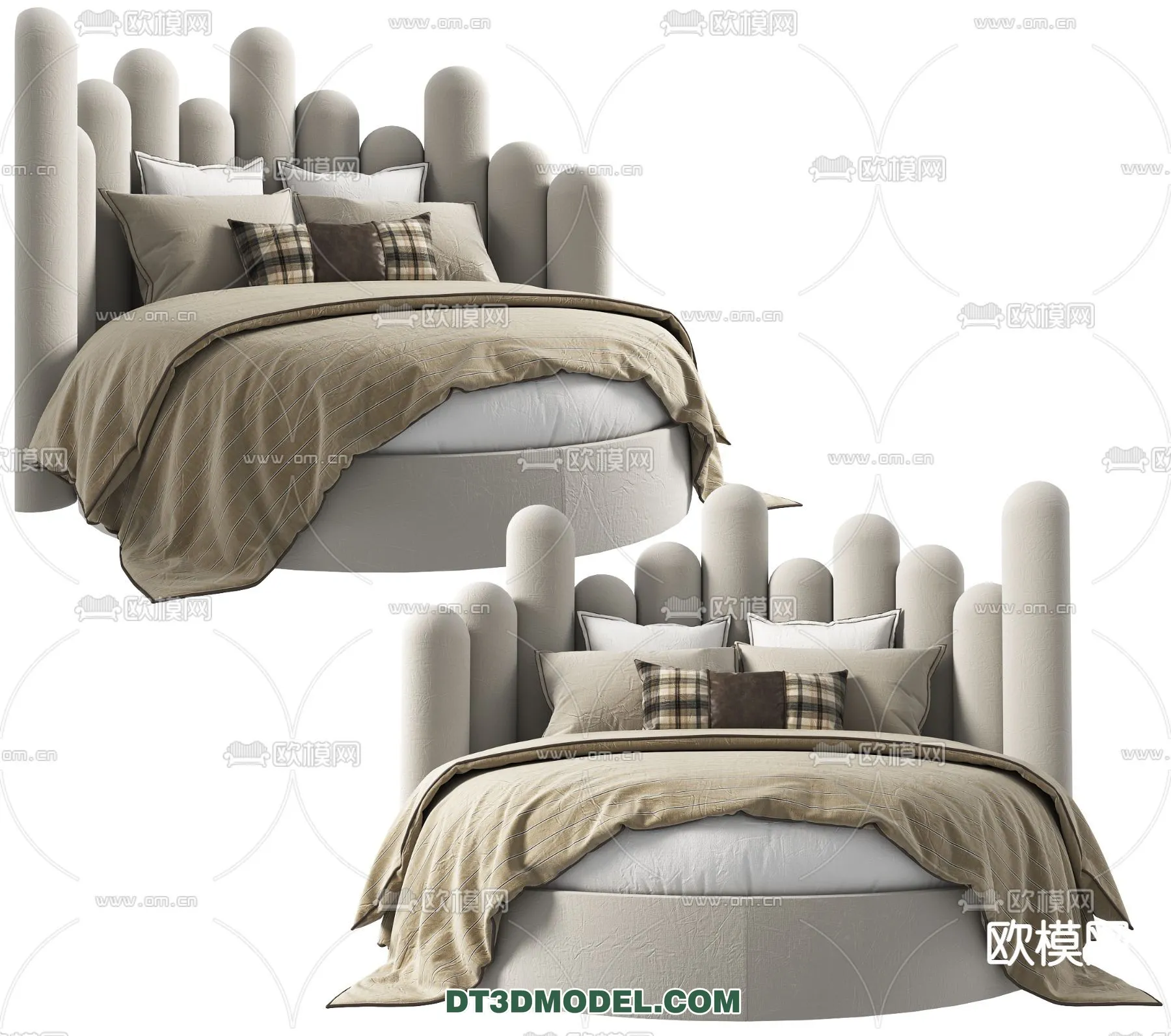 Circle Bed - Furniture 3D Models for Bedroom - 009