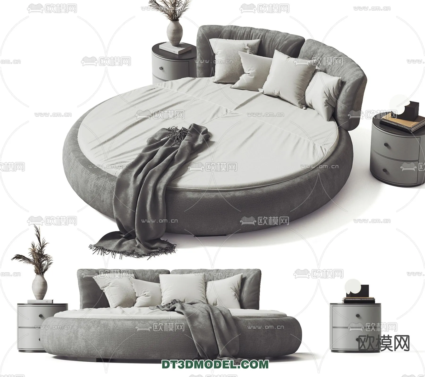 Circle Bed - Furniture 3D Models for Bedroom - 010