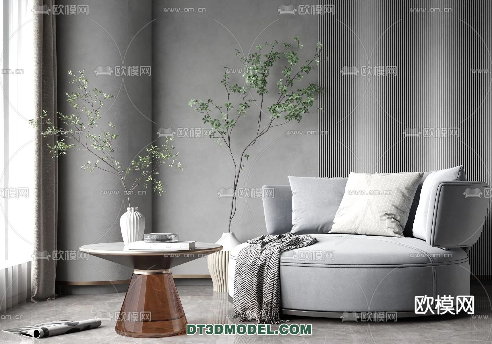 Circle Bed - Furniture 3D Models for Bedroom - 012