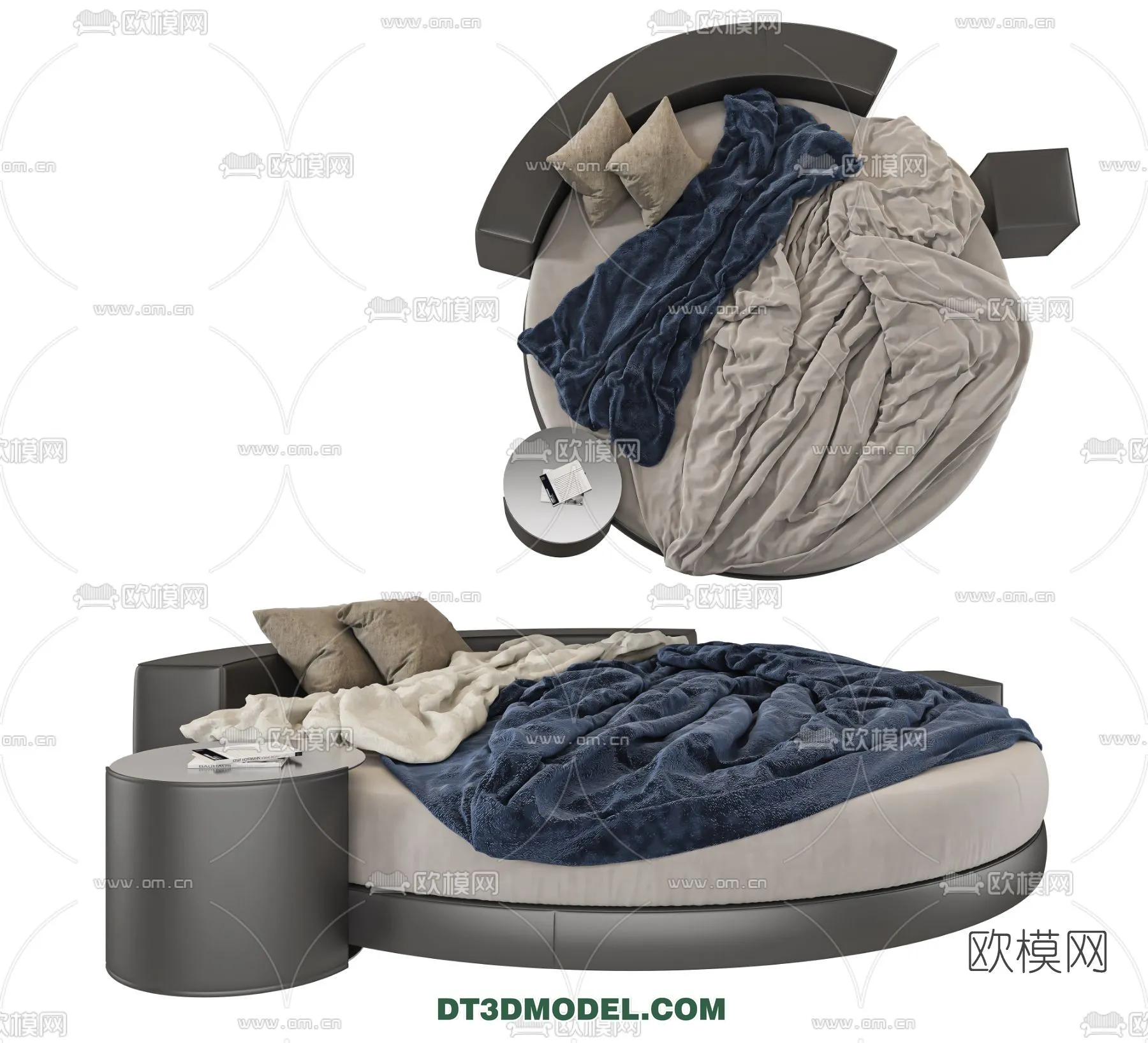 Circle Bed - Furniture 3D Models for Bedroom - 015
