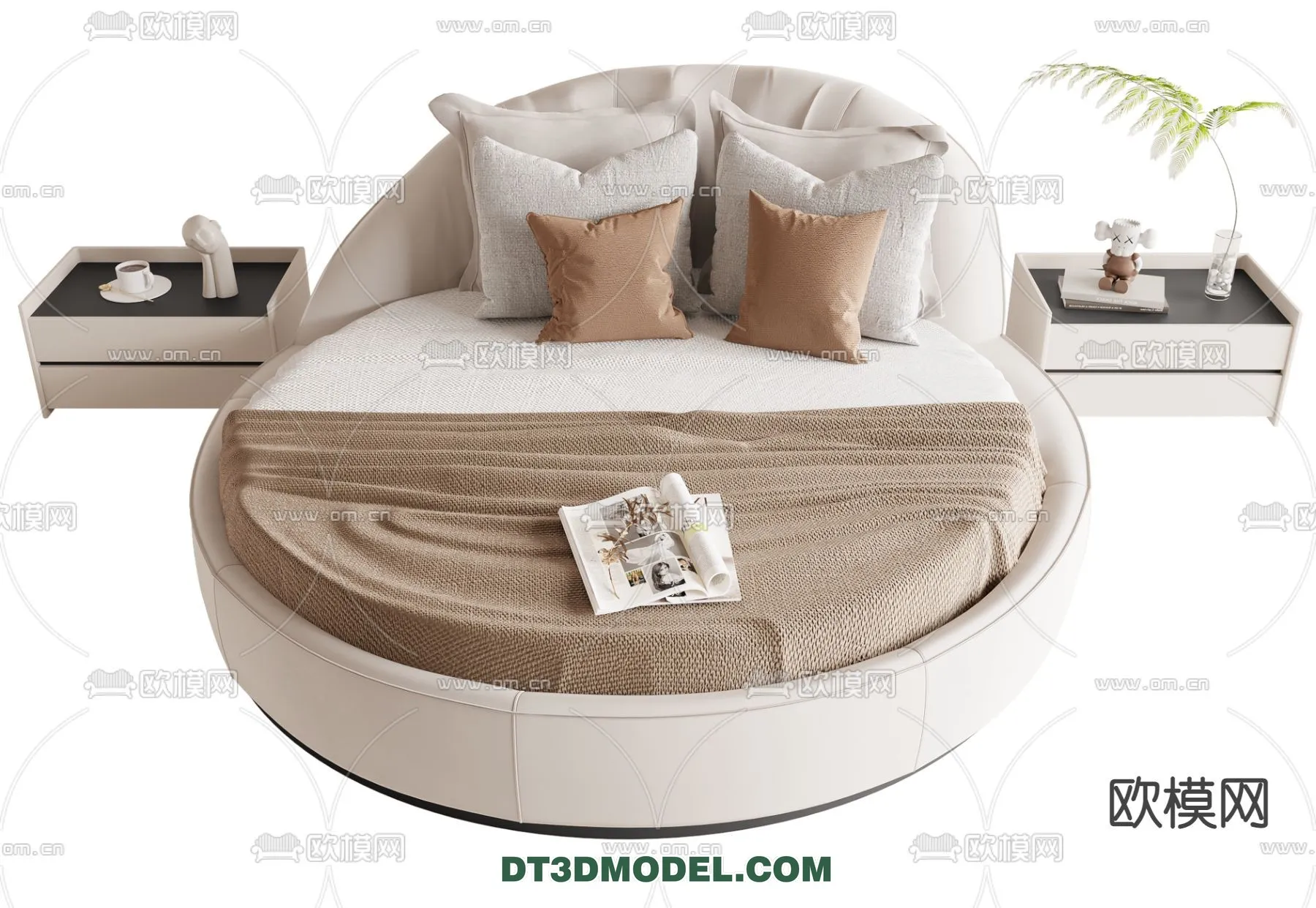 Circle Bed - Furniture 3D Models for Bedroom - 016