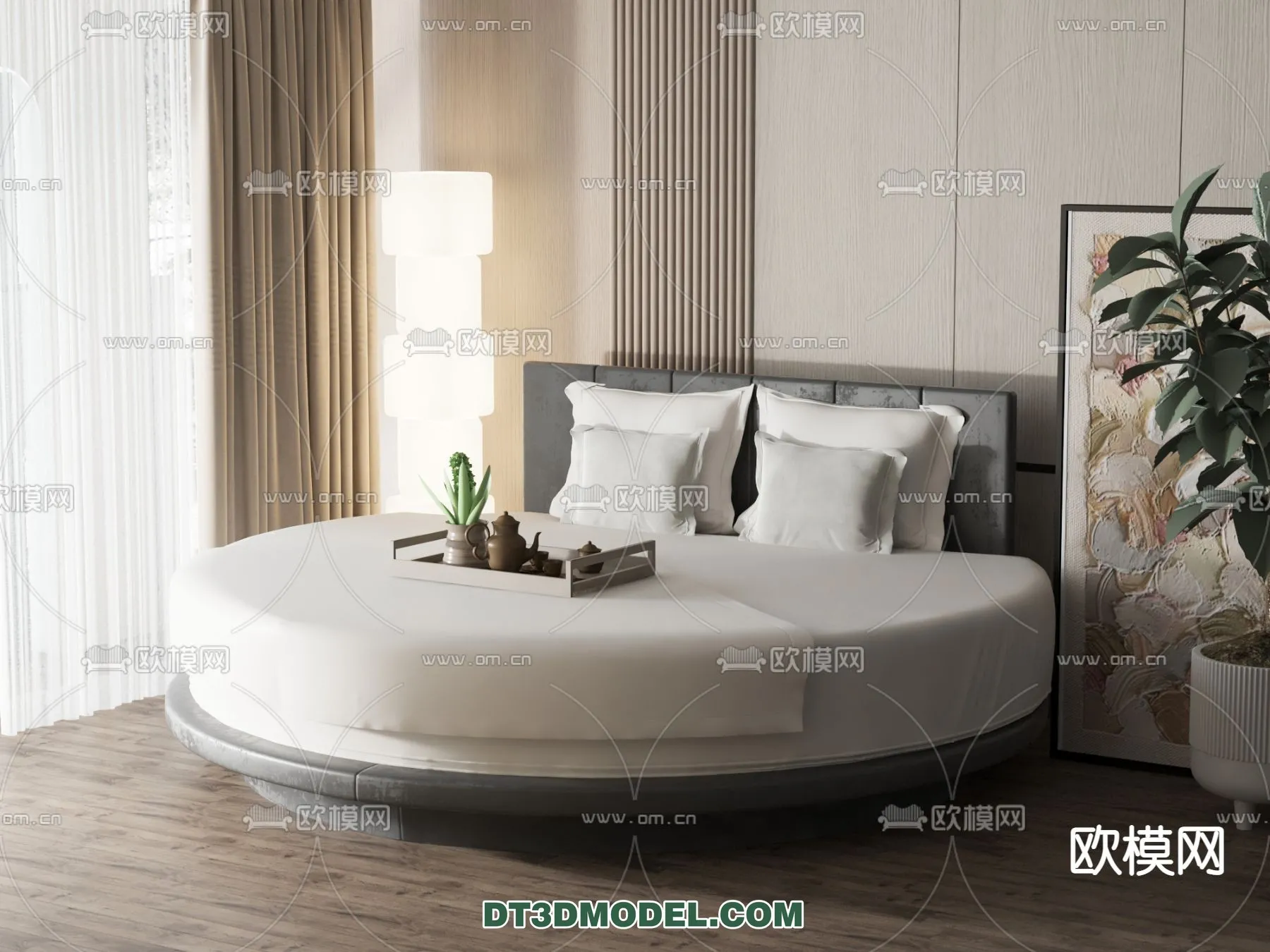 Circle Bed - Furniture 3D Models for Bedroom - 019