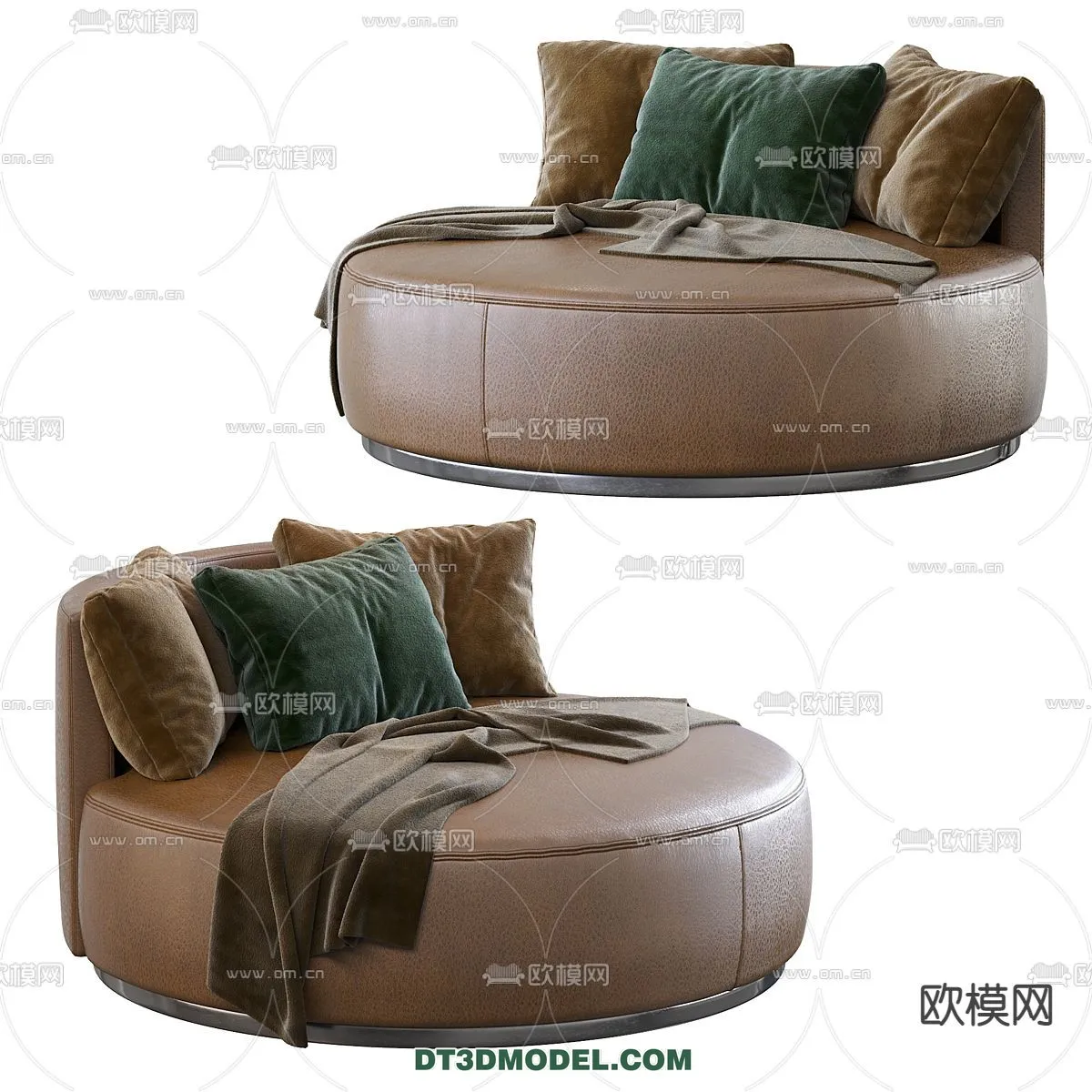 Circle Bed - Furniture 3D Models for Bedroom - 021