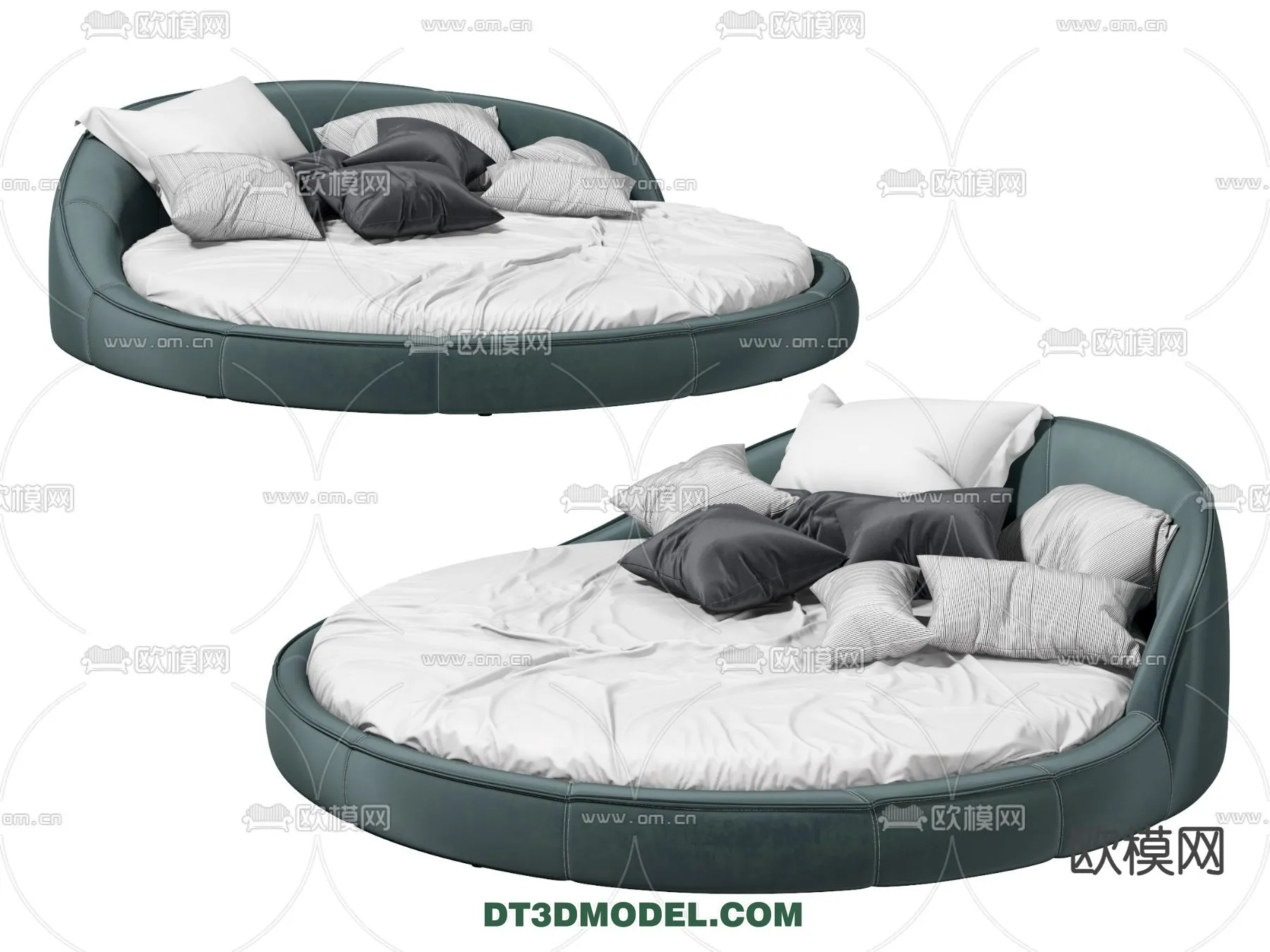 Circle Bed - Furniture 3D Models for Bedroom - 023