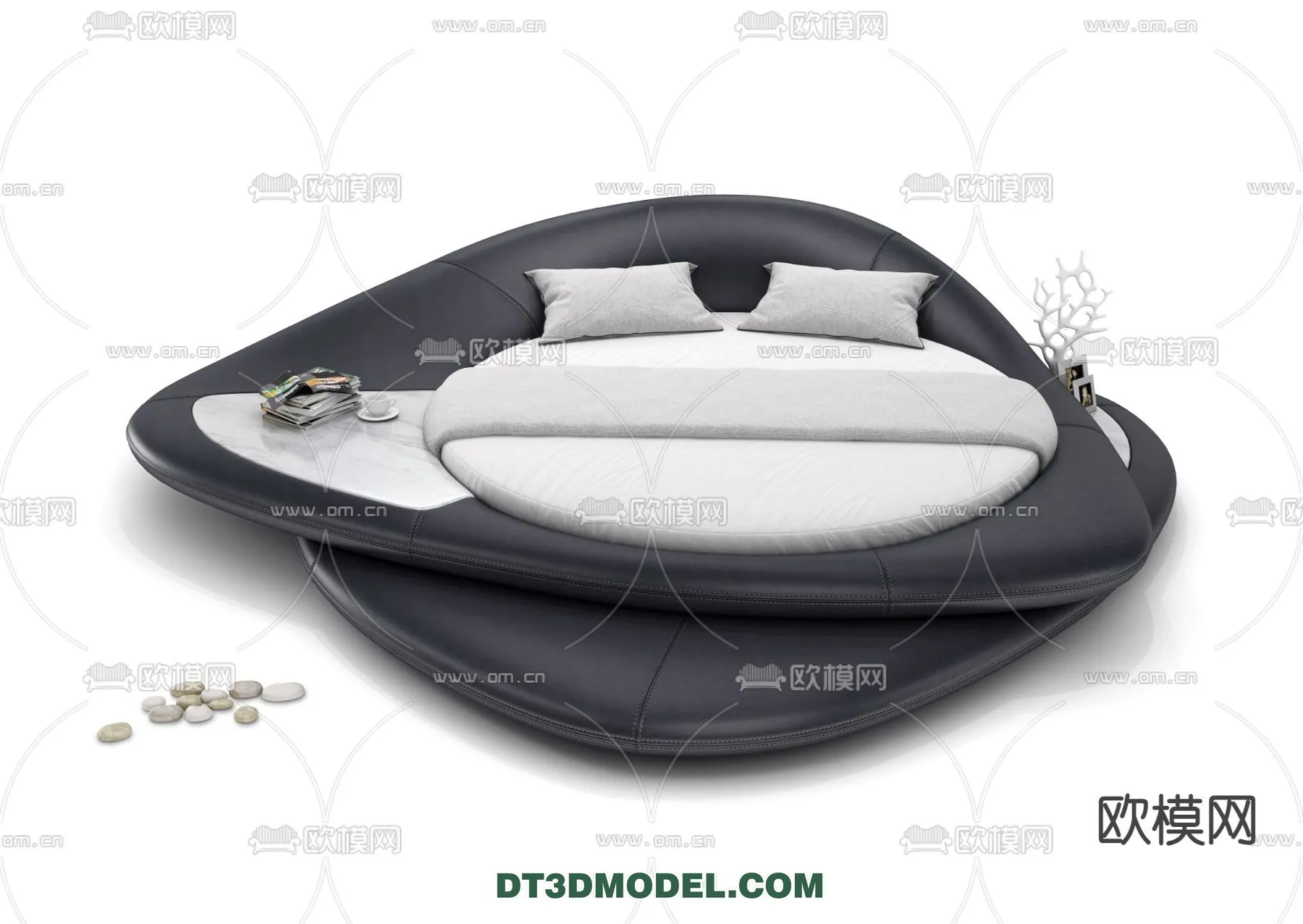 Circle Bed - Furniture 3D Models for Bedroom - 026