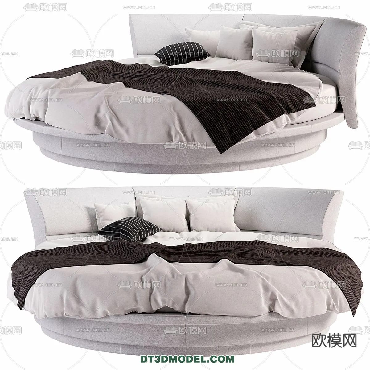 Circle Bed - Furniture 3D Models for Bedroom - 029