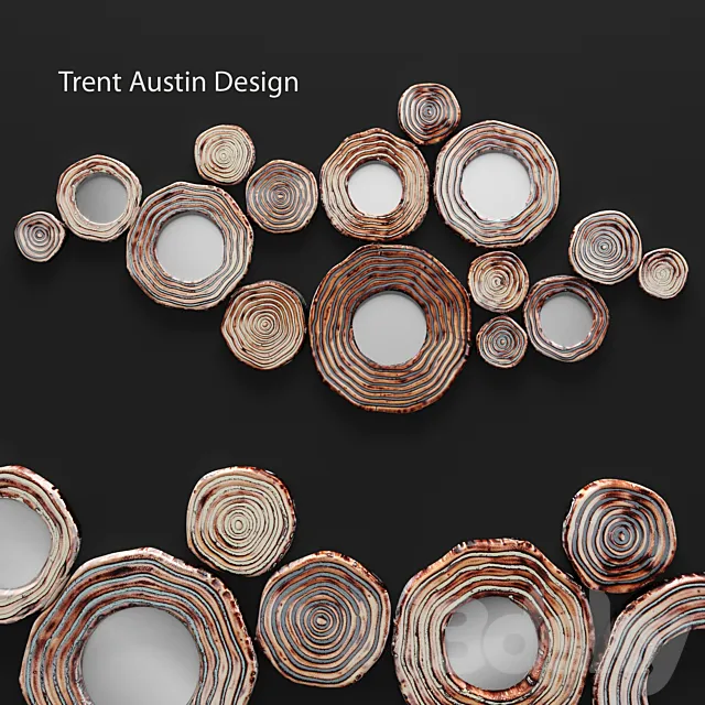 Circle Cluster Wall Decor. copper. patina. copper decor. disk. wall decor. round. art. painting 3DModel