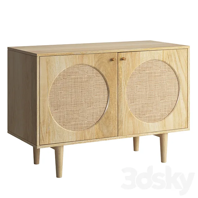 Circle Two Door Cabinet 3D Model