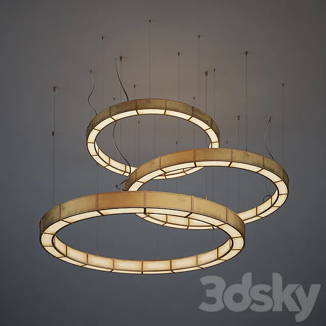 Circular Pendant light (copper) 3D Model
