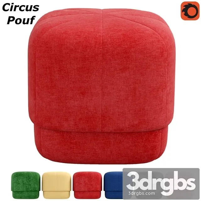 Circus pouf - stool small 2 3D Model Free