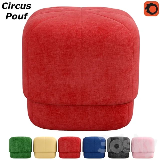 Circus Pouf - Stool Small 3D Model