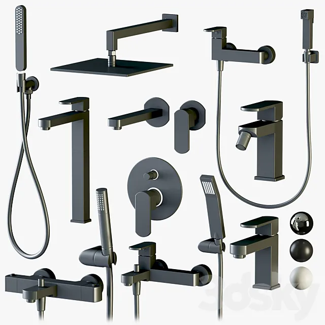 Cisal Roadster shower and faucet set 3D Model