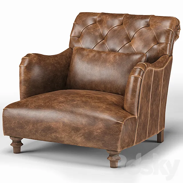 Cisco Brothers Acacia British Industrial Rustic Accent Chair 3D Model