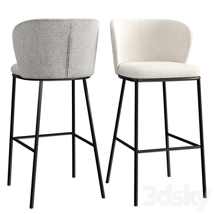 Ciselia Bar Stool 3D Model Free
