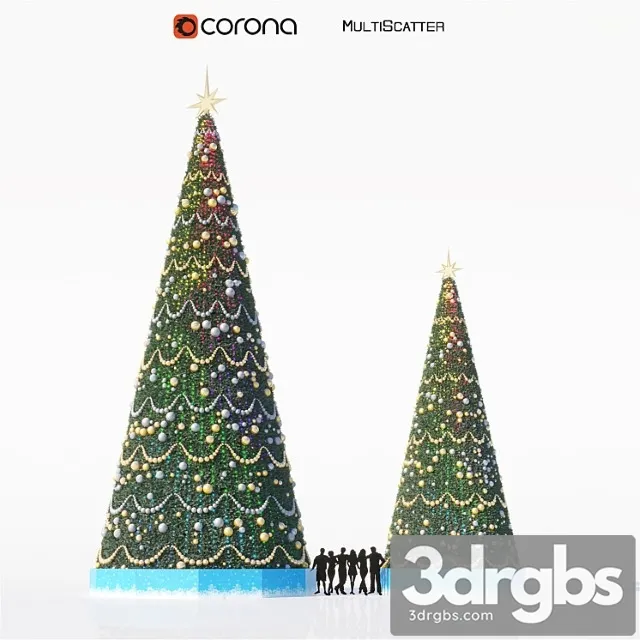 City Christmas Tree 3D Model Free