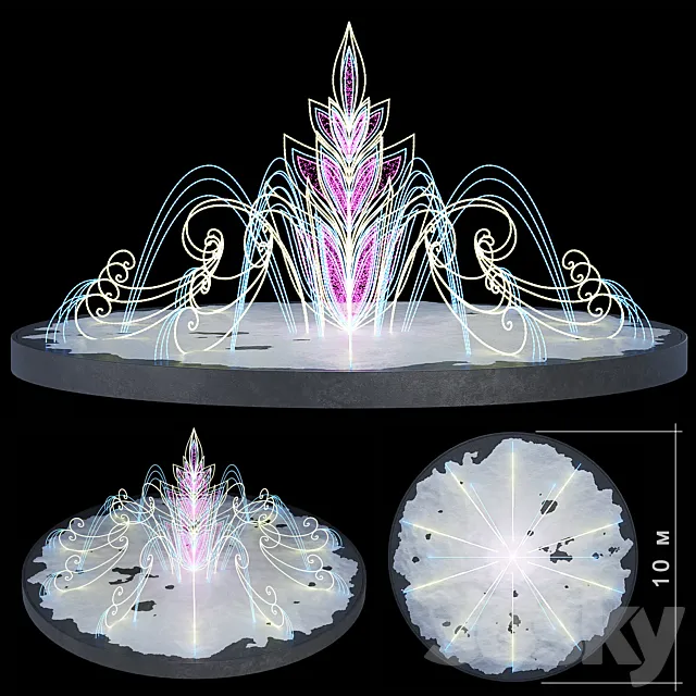 City LED Fountain 3D Model