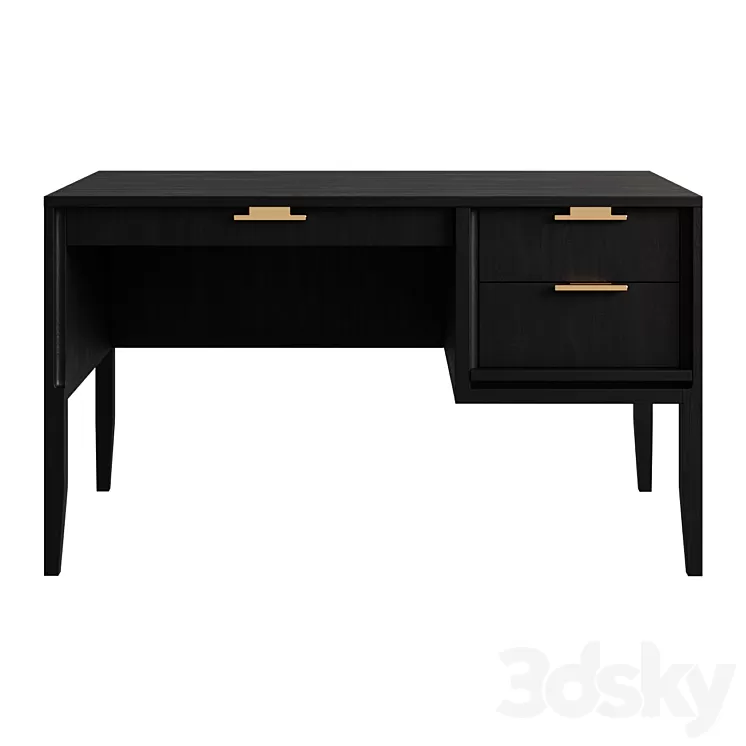 City Writing desk small (drawers on the right) 3D Model Free
