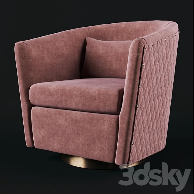 Clara Swivel Barrel Chair 3D Model