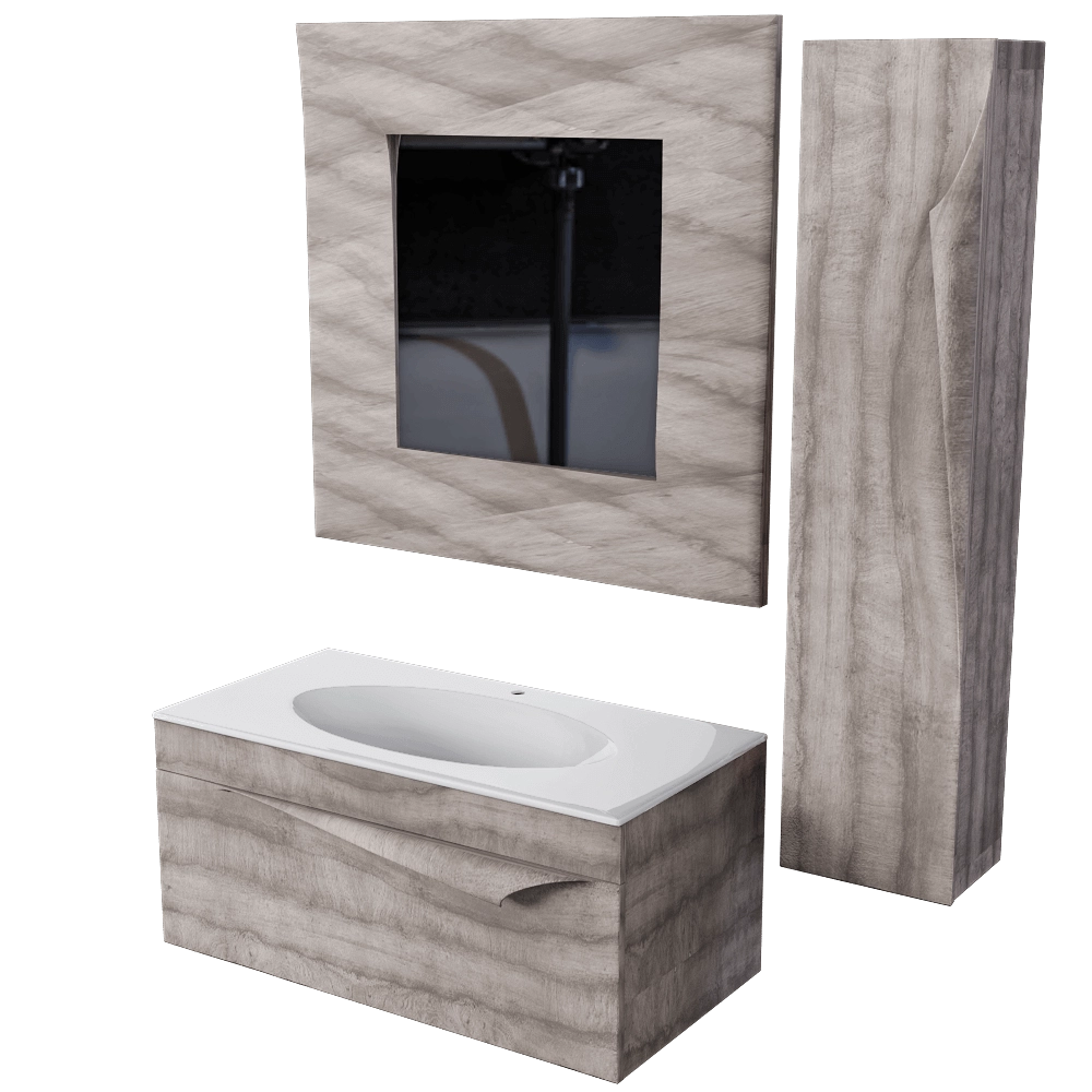 Clarberg - Bathroom set Papyrus Wood 3D Model
