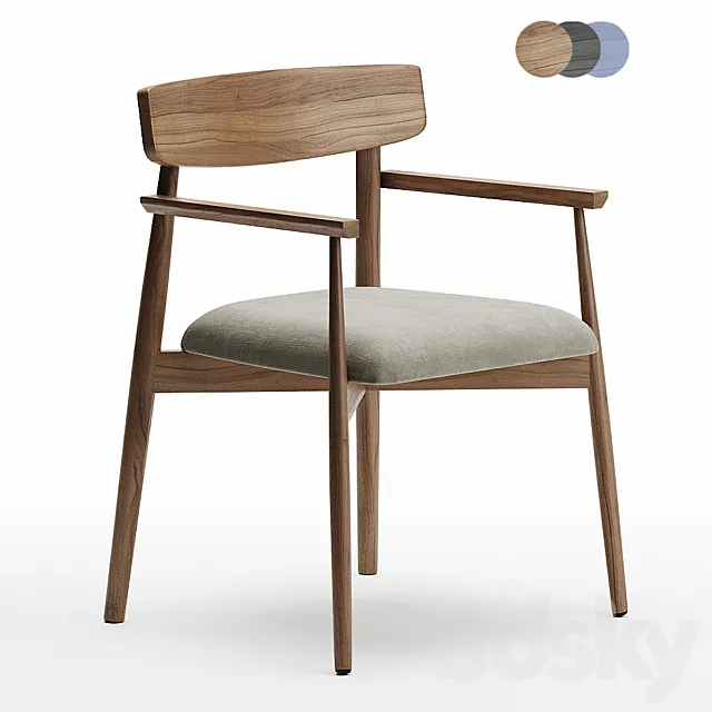 Claretta with armrest 3D Model