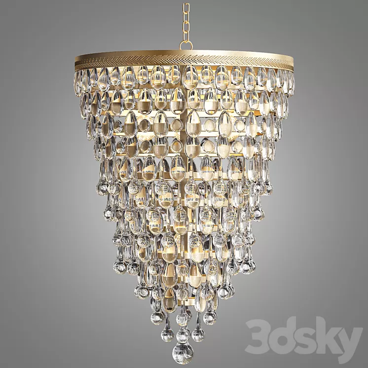 Clarissa Glass Drop Pendant 3D Model
