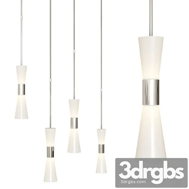 Clarkson medium narrow pendant by aerin nickel and milk glass 3D Model Free