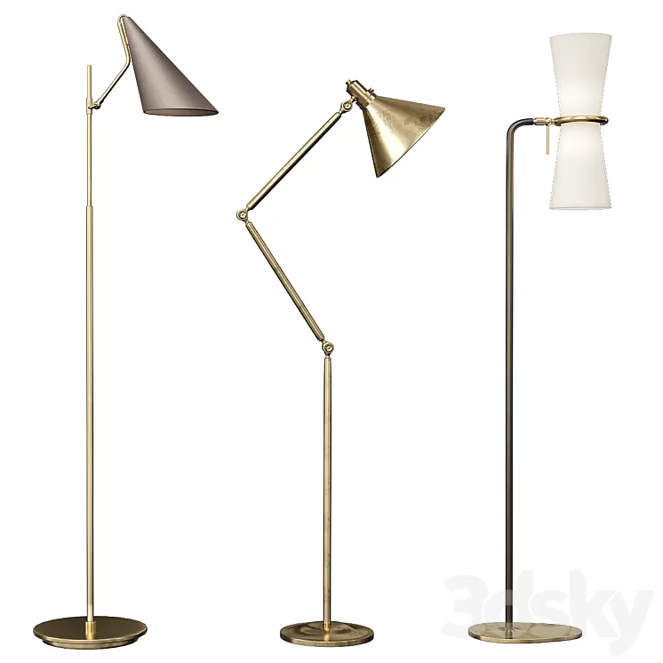 Clarkson Triple Floor Lamp 3D Model