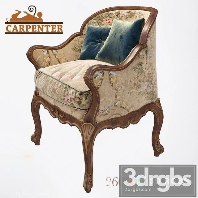 Classic Armchair Carpenter 3D Model Free