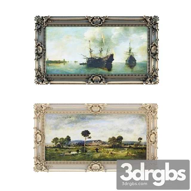Classic baguette a frame for framing paintings and mirrors 3D Model Free