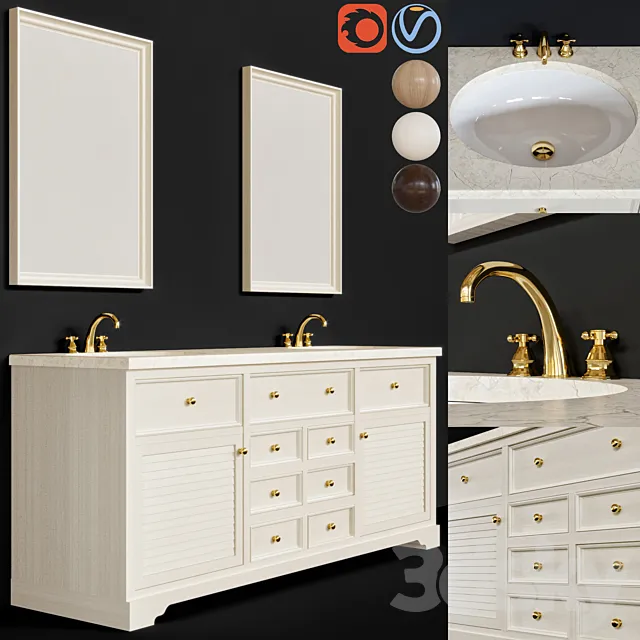 classic bathroom furniture 02 3D Model